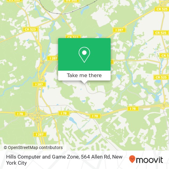 Mapa de Hills Computer and Game Zone, 564 Allen Rd
