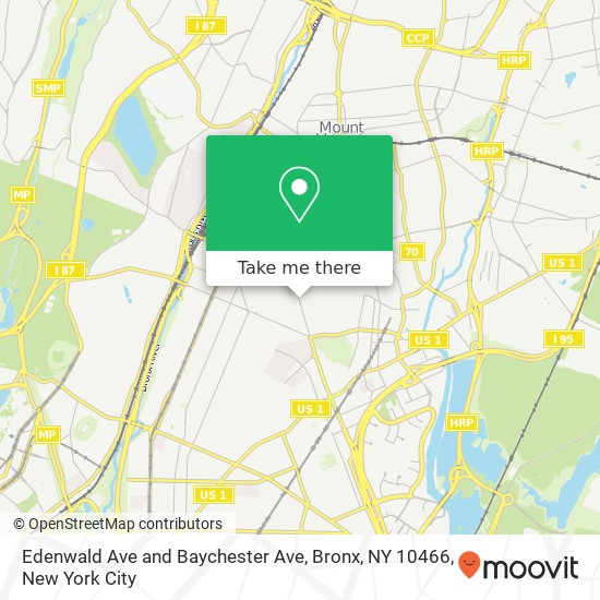 Edenwald Ave and Baychester Ave, Bronx, NY 10466 map