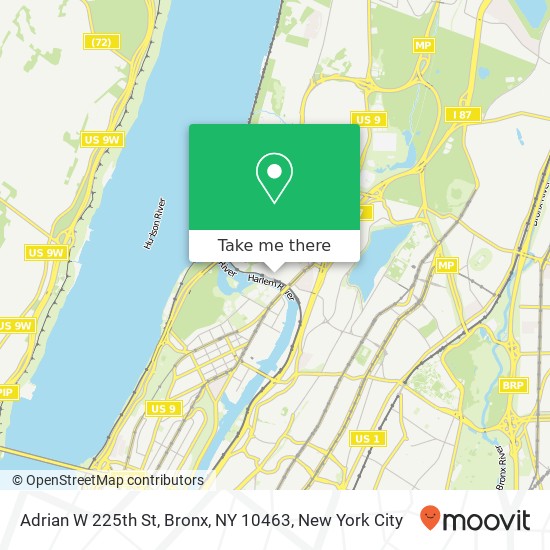 Adrian W 225th St, Bronx, NY 10463 map