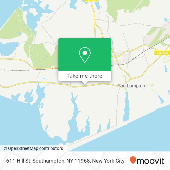 Mapa de 611 Hill St, Southampton, NY 11968