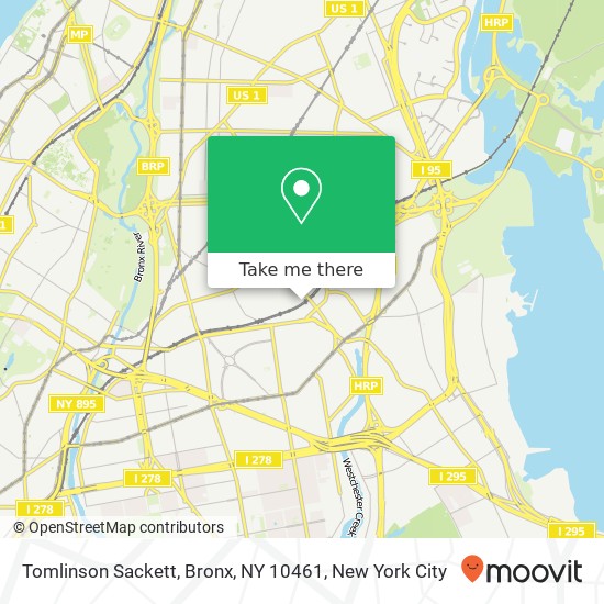 Mapa de Tomlinson Sackett, Bronx, NY 10461