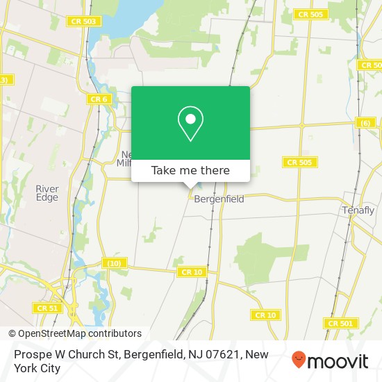 Mapa de Prospe W Church St, Bergenfield, NJ 07621