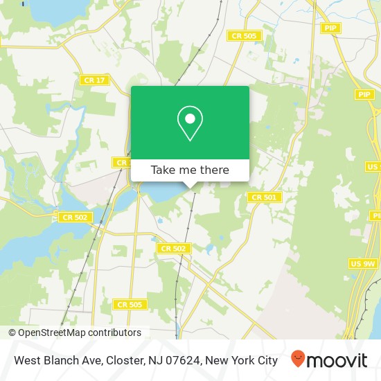 Mapa de West Blanch Ave, Closter, NJ 07624