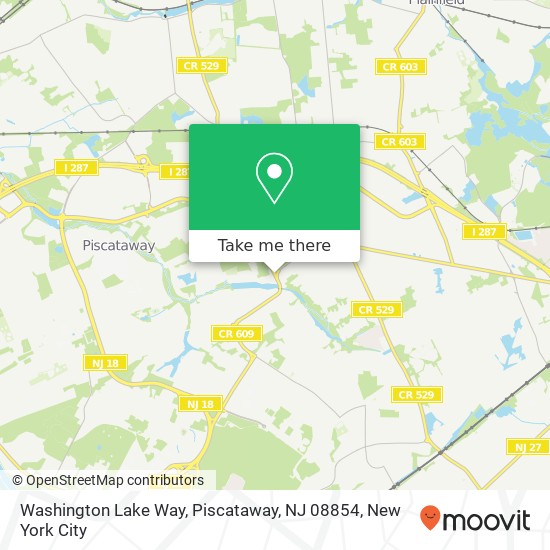 Mapa de Washington Lake Way, Piscataway, NJ 08854