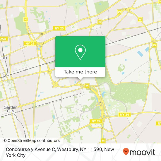 Mapa de Concourse y Avenue C, Westbury, NY 11590