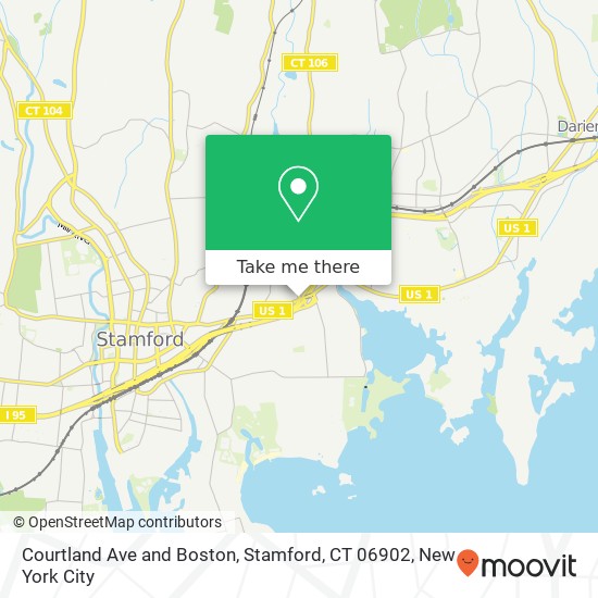 Courtland Ave and Boston, Stamford, CT 06902 map