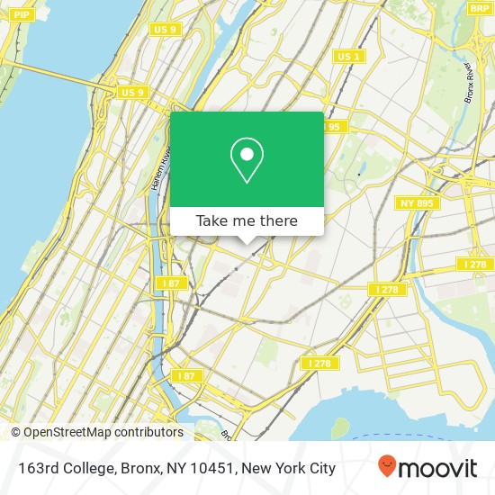 Mapa de 163rd College, Bronx, NY 10451