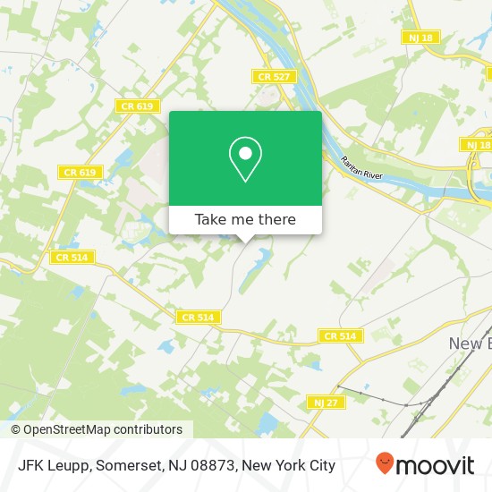 Mapa de JFK Leupp, Somerset, NJ 08873
