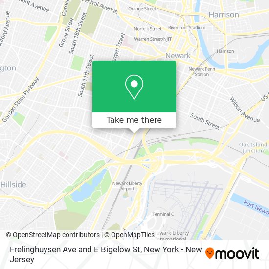 Frelinghuysen Ave and E Bigelow St map