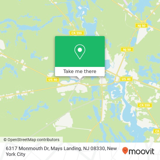 6317 Monmouth Dr, Mays Landing, NJ 08330 map