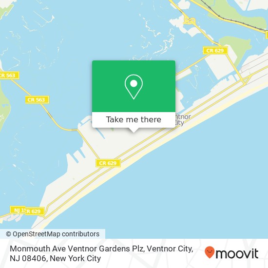 Mapa de Monmouth Ave Ventnor Gardens Plz, Ventnor City, NJ 08406