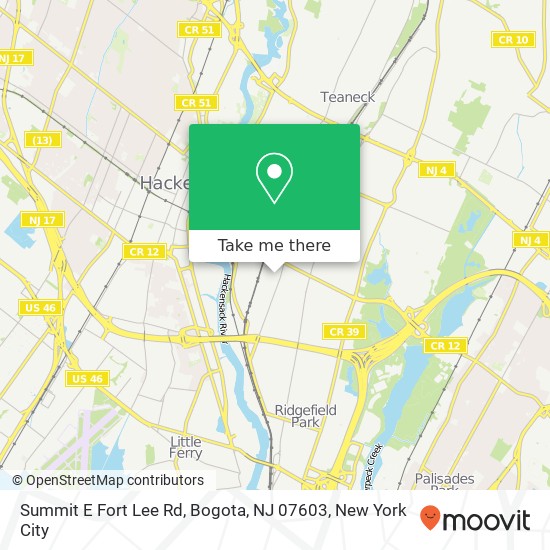 Summit E Fort Lee Rd, Bogota, NJ 07603 map
