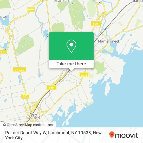 Mapa de Palmer Depot Way W, Larchmont, NY 10538