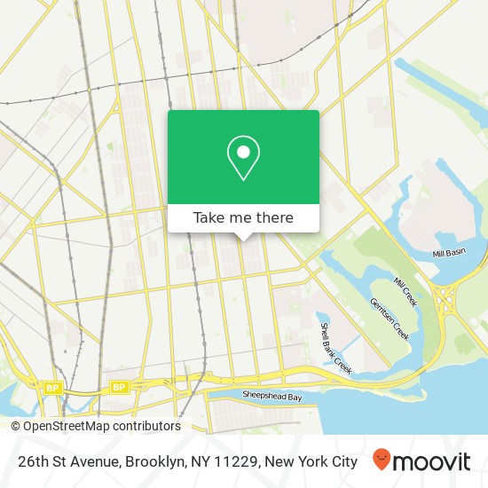 Mapa de 26th St Avenue, Brooklyn, NY 11229