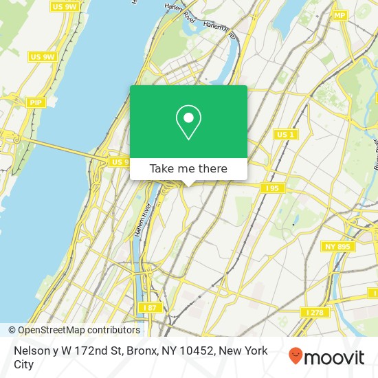 Mapa de Nelson y W 172nd St, Bronx, NY 10452