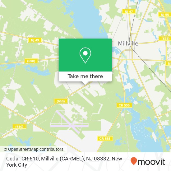 Cedar CR-610, Millville (CARMEL), NJ 08332 map