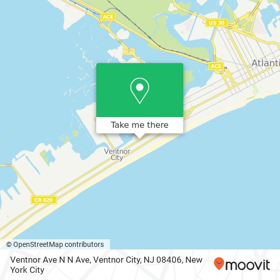 Mapa de Ventnor Ave N N Ave, Ventnor City, NJ 08406