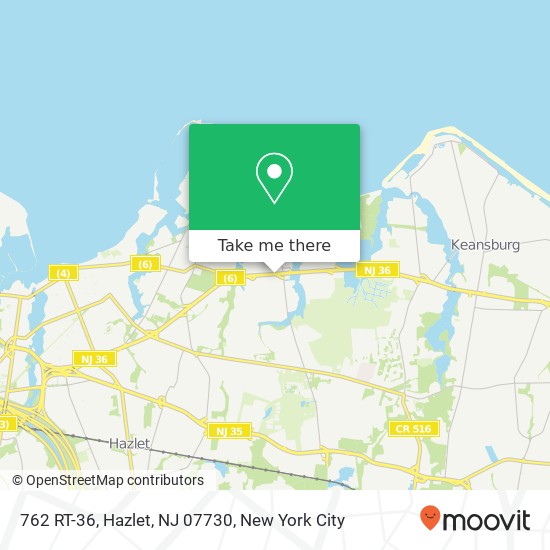 Mapa de 762 RT-36, Hazlet, NJ 07730