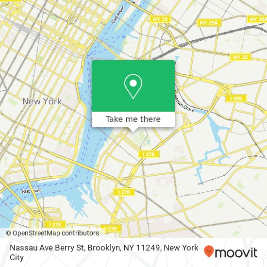 Mapa de Nassau Ave Berry St, Brooklyn, NY 11249
