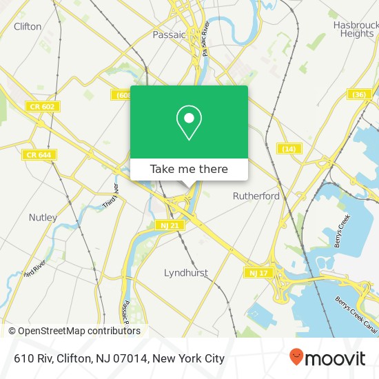 Mapa de 610 Riv, Clifton, NJ 07014