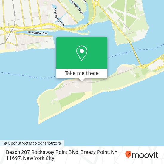 Mapa de Beach 207 Rockaway Point Blvd, Breezy Point, NY 11697