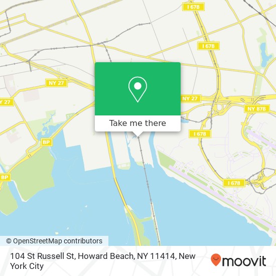 Mapa de 104 St Russell St, Howard Beach, NY 11414