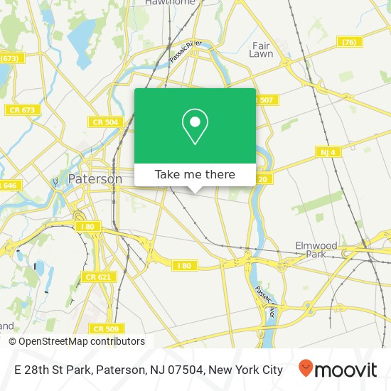 Mapa de E 28th St Park, Paterson, NJ 07504