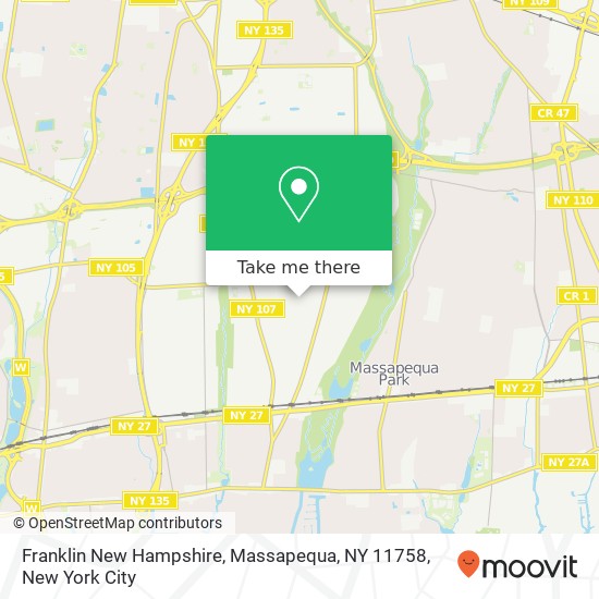 Mapa de Franklin New Hampshire, Massapequa, NY 11758