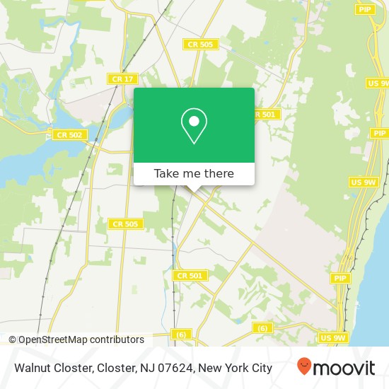 Mapa de Walnut Closter, Closter, NJ 07624