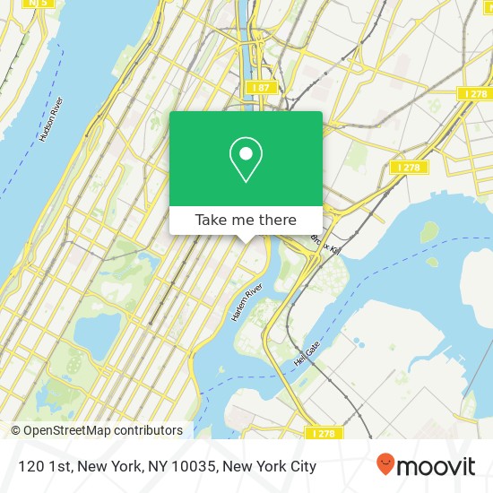 Mapa de 120 1st, New York, NY 10035