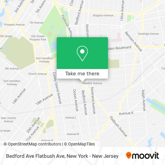 Bedford Ave Flatbush Ave map