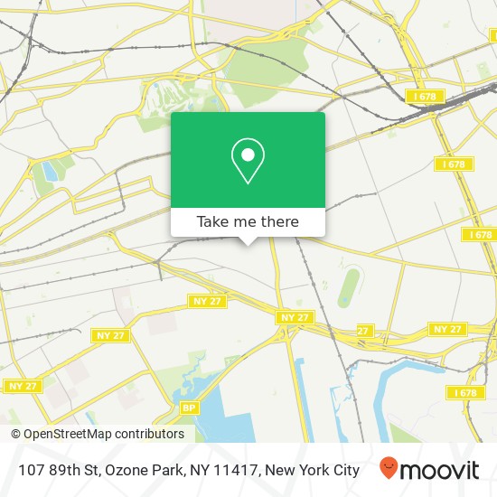 Mapa de 107 89th St, Ozone Park, NY 11417