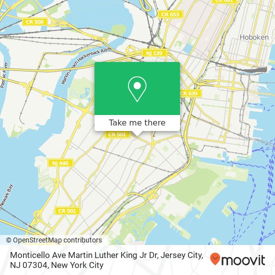 Monticello Ave Martin Luther King Jr Dr, Jersey City, NJ 07304 map