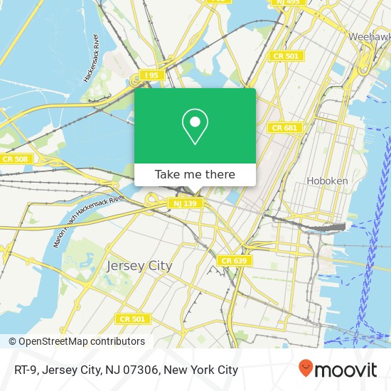Mapa de RT-9, Jersey City, NJ 07306