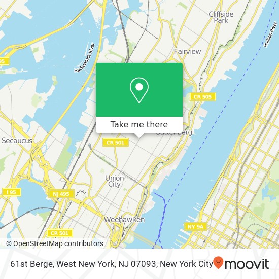 61st Berge, West New York, NJ 07093 map