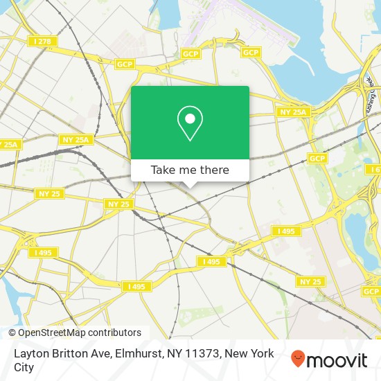 Mapa de Layton Britton Ave, Elmhurst, NY 11373