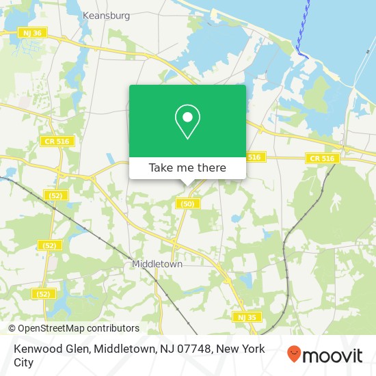 Mapa de Kenwood Glen, Middletown, NJ 07748