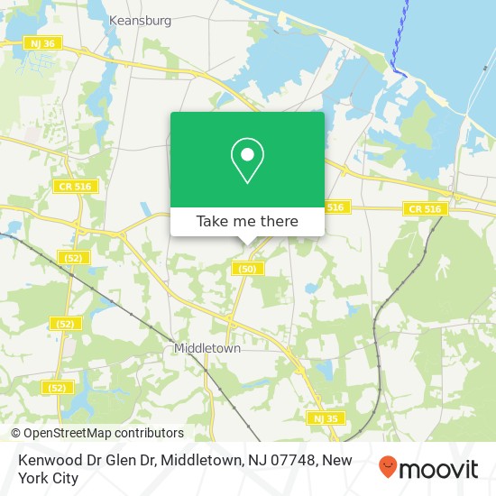 Mapa de Kenwood Dr Glen Dr, Middletown, NJ 07748