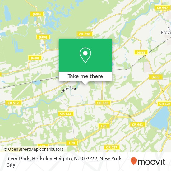 Mapa de River Park, Berkeley Heights, NJ 07922