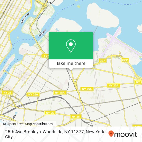 25th Ave Brooklyn, Woodside, NY 11377 map