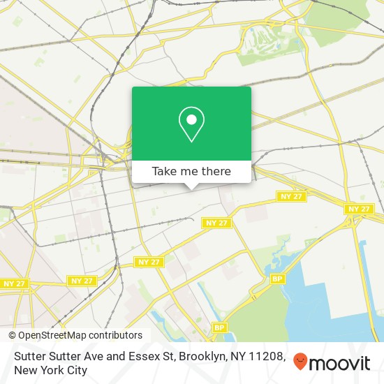 Sutter Sutter Ave and Essex St, Brooklyn, NY 11208 map
