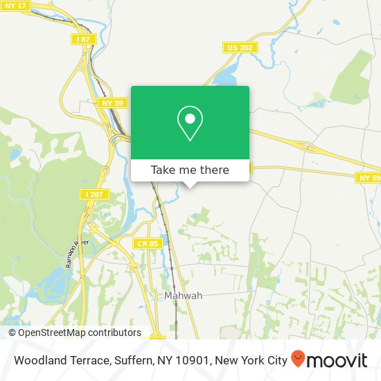 Woodland Terrace, Suffern, NY 10901 map