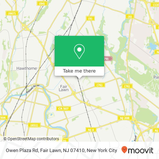 Mapa de Owen Plaza Rd, Fair Lawn, NJ 07410