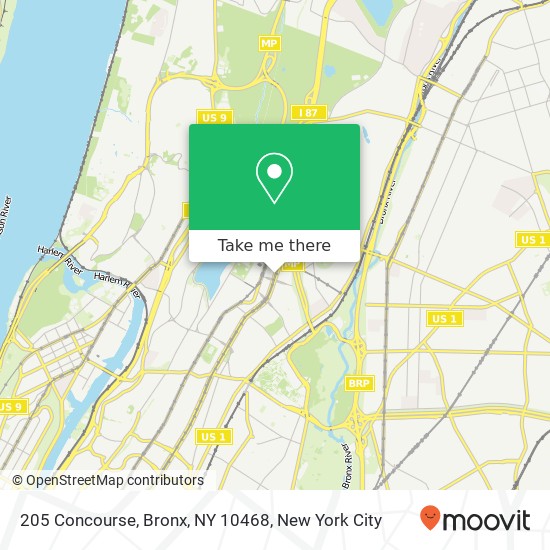 205 Concourse, Bronx, NY 10468 map