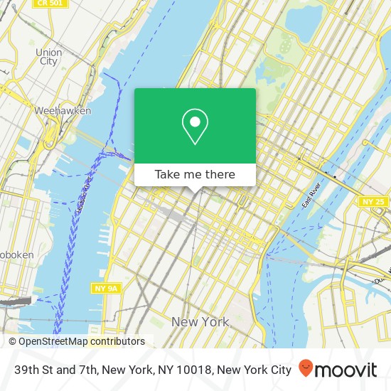Mapa de 39th St and 7th, New York, NY 10018
