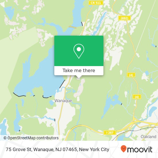 Mapa de 75 Grove St, Wanaque, NJ 07465