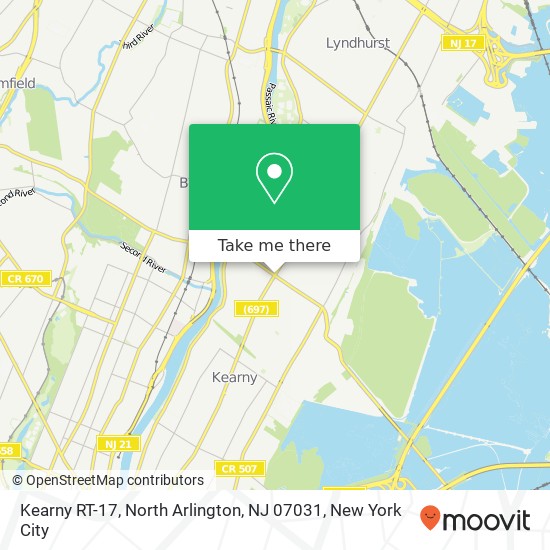 Kearny RT-17, North Arlington, NJ 07031 map