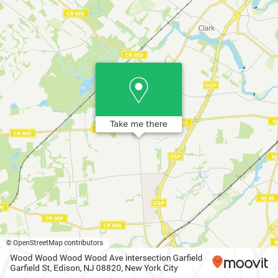 Mapa de Wood Wood Wood Wood Ave intersection Garfield Garfield St, Edison, NJ 08820
