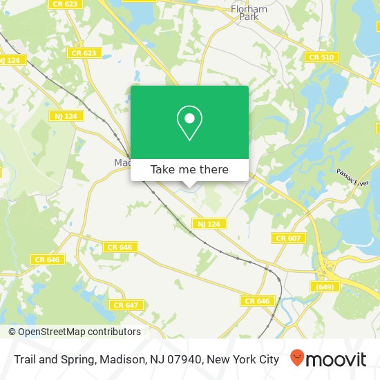 Mapa de Trail and Spring, Madison, NJ 07940