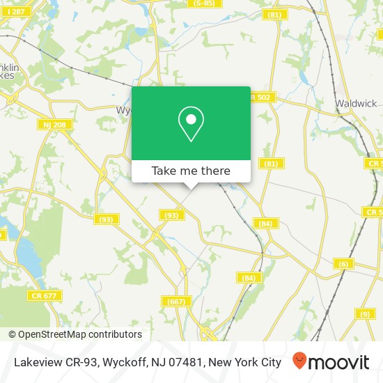 Lakeview CR-93, Wyckoff, NJ 07481 map